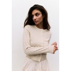 All:Row Montana Cardigan cream tan color size small